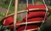 Комплект Майя SET. (подвесное деревянное кресло качели с красными подушками + деревянный каркас Майя) 